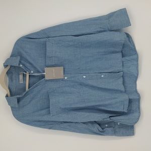 Everlane Women's Denim The Boxy Oxford Long Sleeve Shirt Size Small Oversized